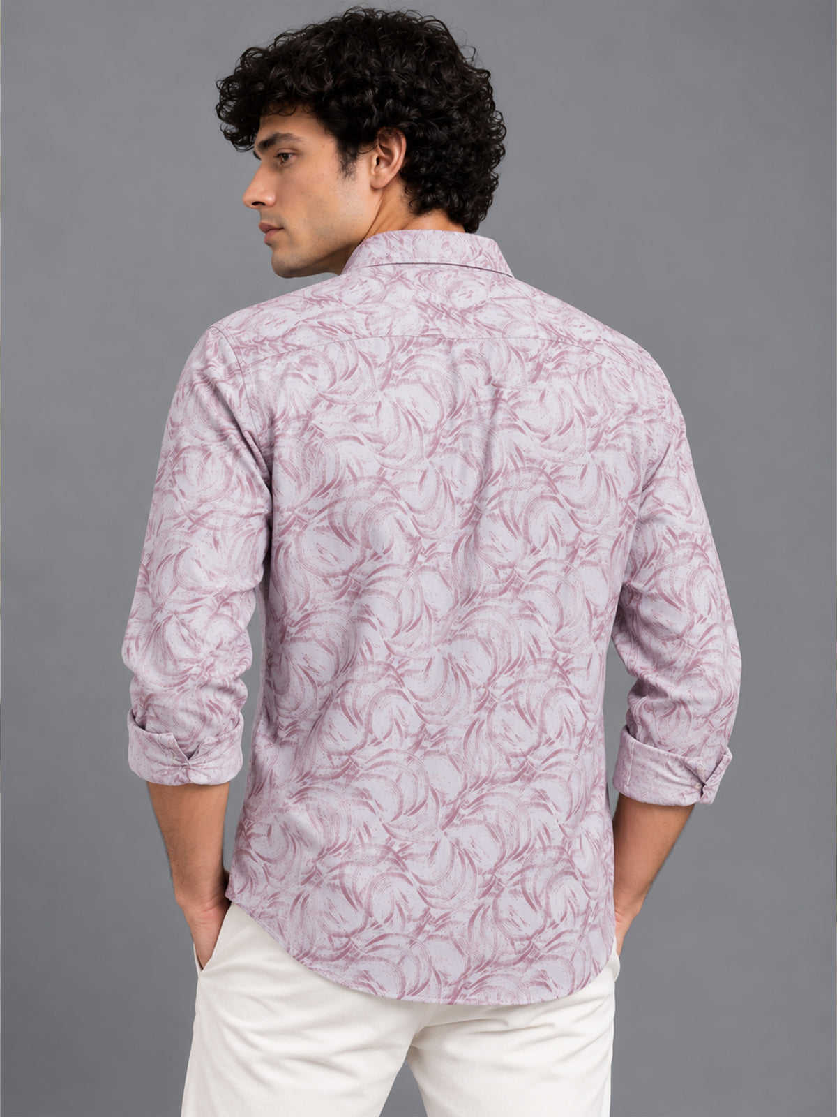 Men’s Purple Abstract Paisley Printed Slim Fit Casual Shirt
