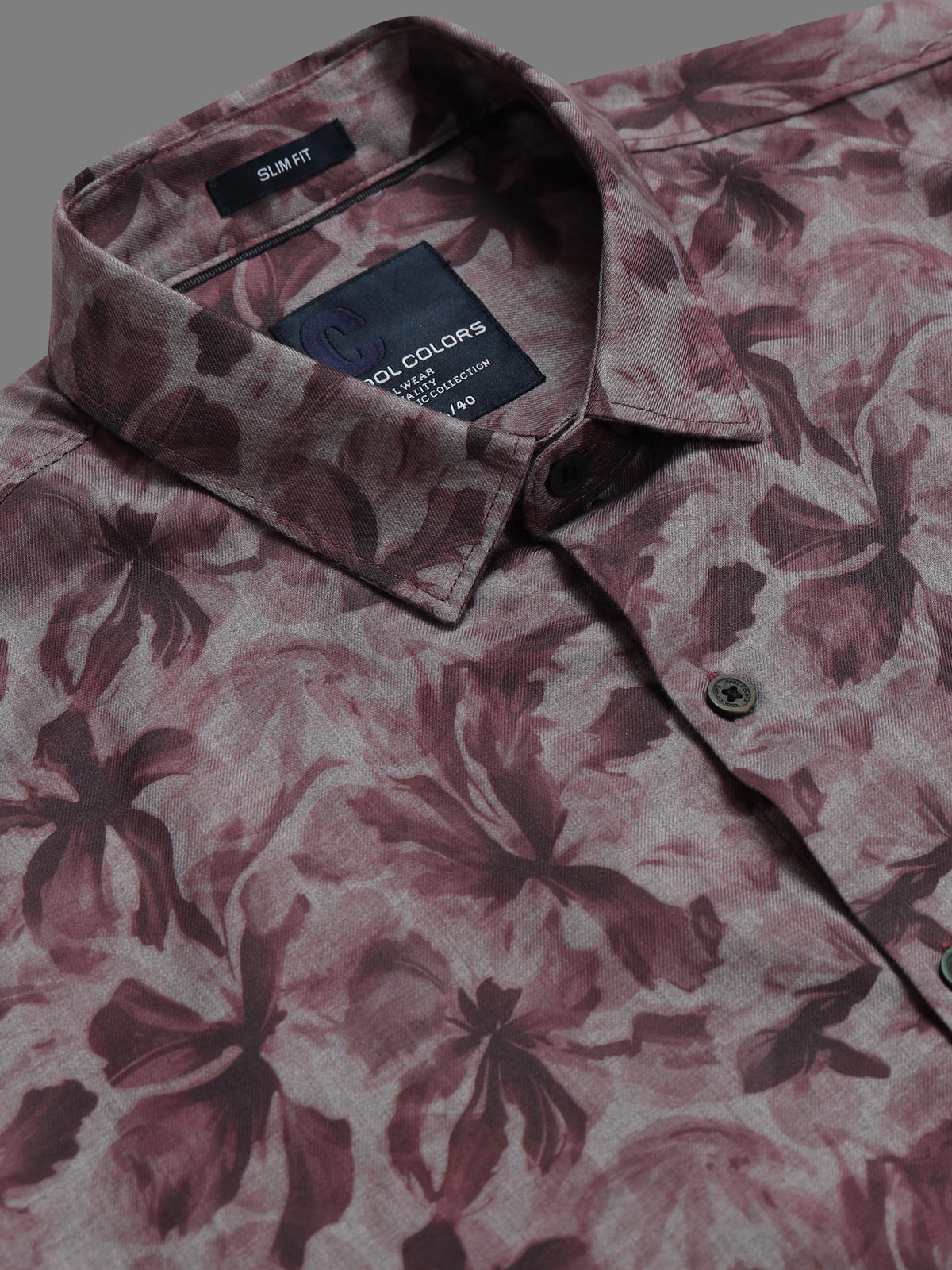 Men Pink Slim Fit Floral Printed Full Sleeve Casual Shirt