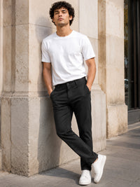Men's Olive Drift Fit Linen Trousers | Cotton-Linen Blend | Relaxed Silhouette | Smart-Casual Wear