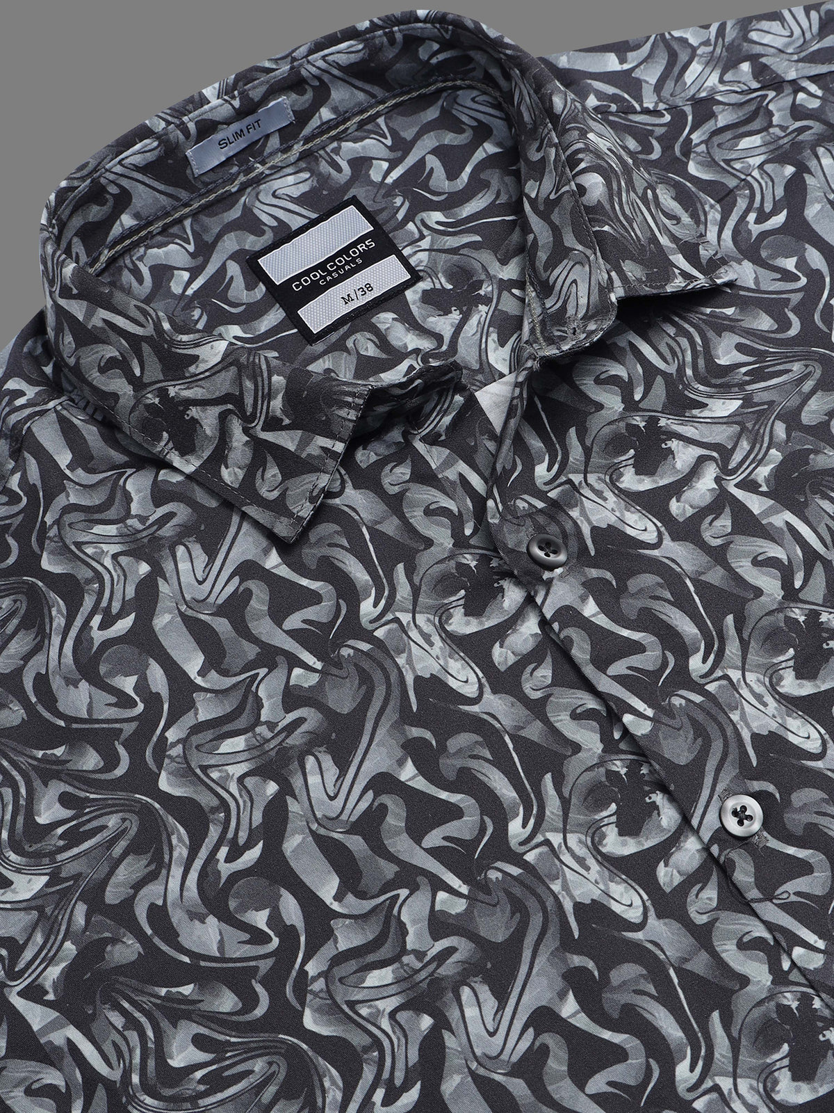Men Olive Slim Fit Artistic Printed Casual Shirt