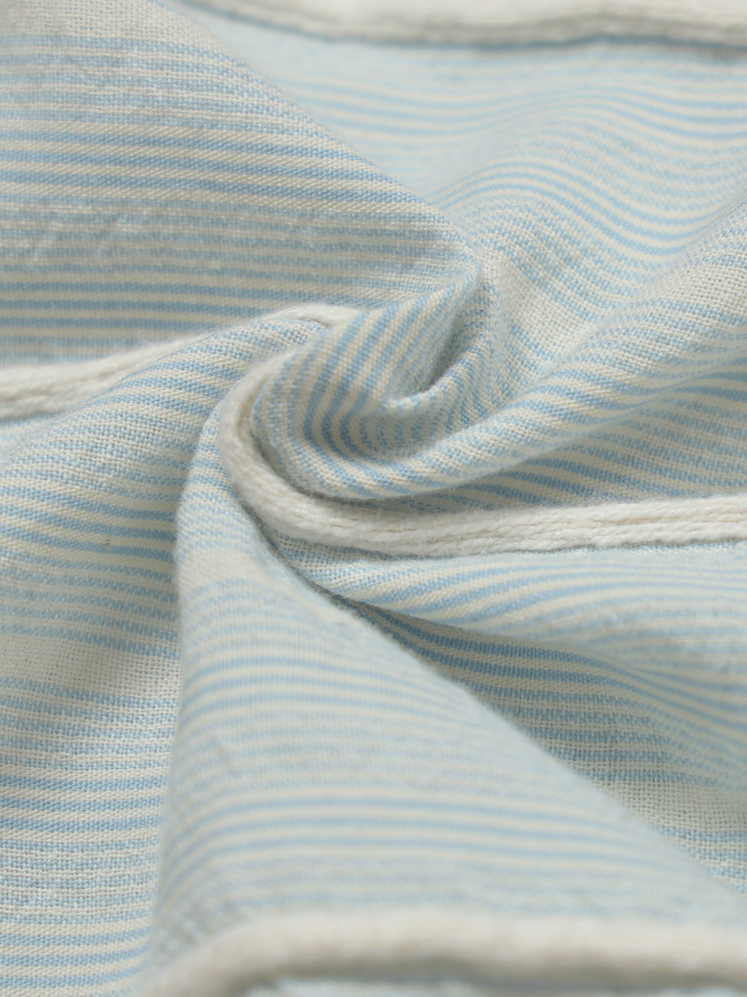Men Sky Blue Slim Fit Textured Striped Full Sleeve Casual Shirt