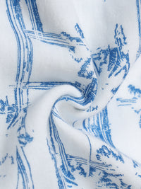Men Blue Slim Fit Printed Full Sleeve Casual Shirt