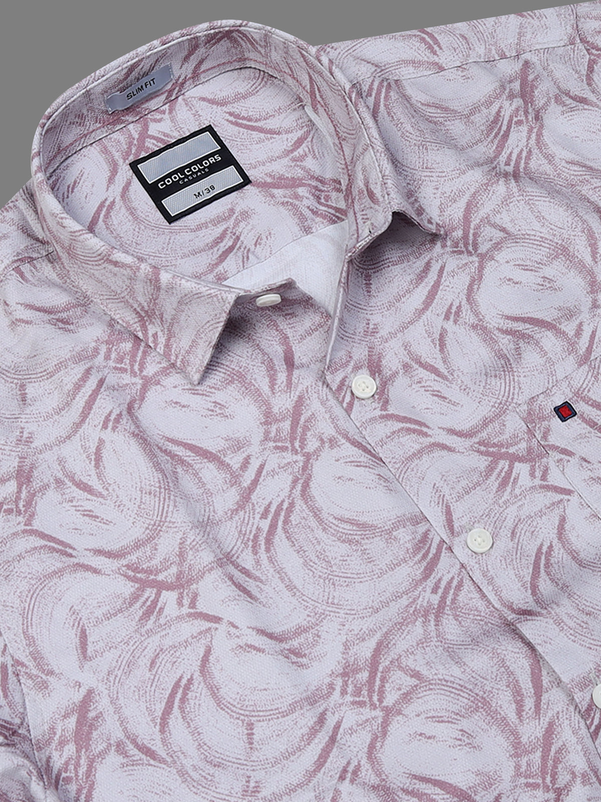 Men’s Purple Abstract Paisley Printed Slim Fit Casual Shirt