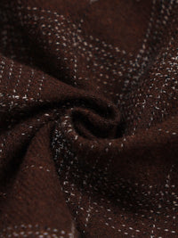 Men Dark Brown Slim Fit Windowpane Check Full Sleeve Casual Shirt