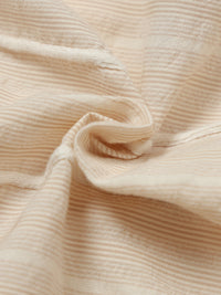 Men Beige Slim Fit Textured Striped Full Sleeve Casual Shirt