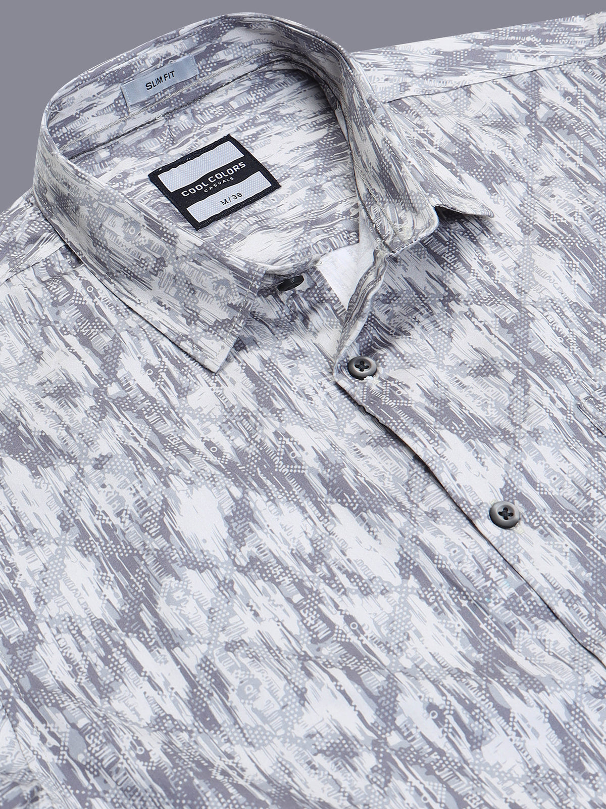 Men's Light Green Slim Fit Premium Abstract Printed Casual Shirt