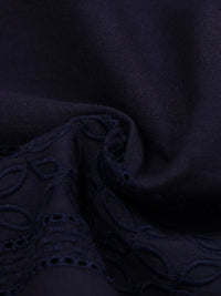 Men Navy Slim Fit Embroidered Full Sleeve Casual Shirt