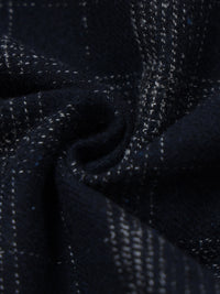 Men Navy Slim Fit Windowpane Check Full Sleeve Casual Shirt