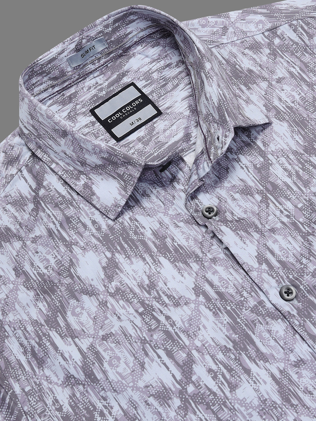 Men's Purple Slim Fit Premium Abstract Printed Casual Shirt