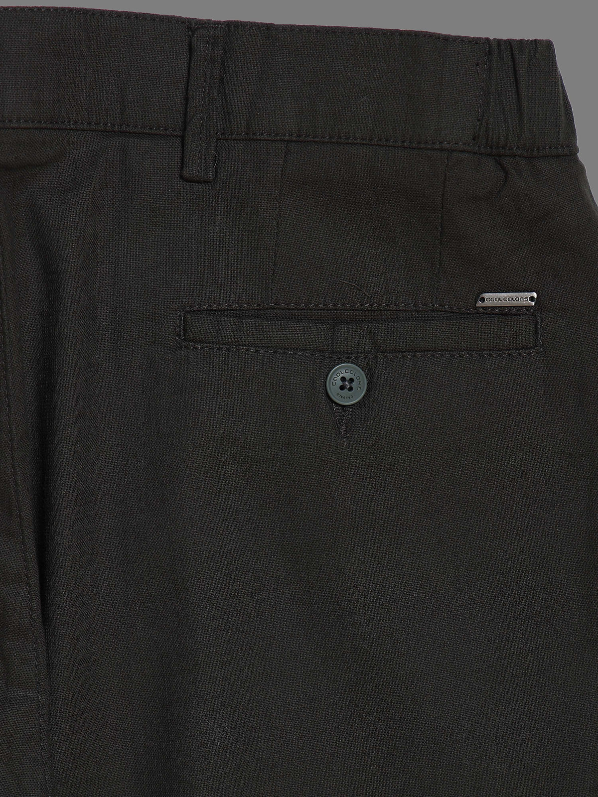 Men's Olive Drift Fit Solid Design Linen Trousers