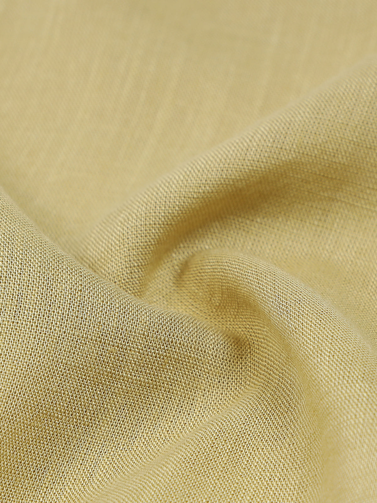 Men's Yellow Linen Textured Slim Fit Solid Casual Shirt