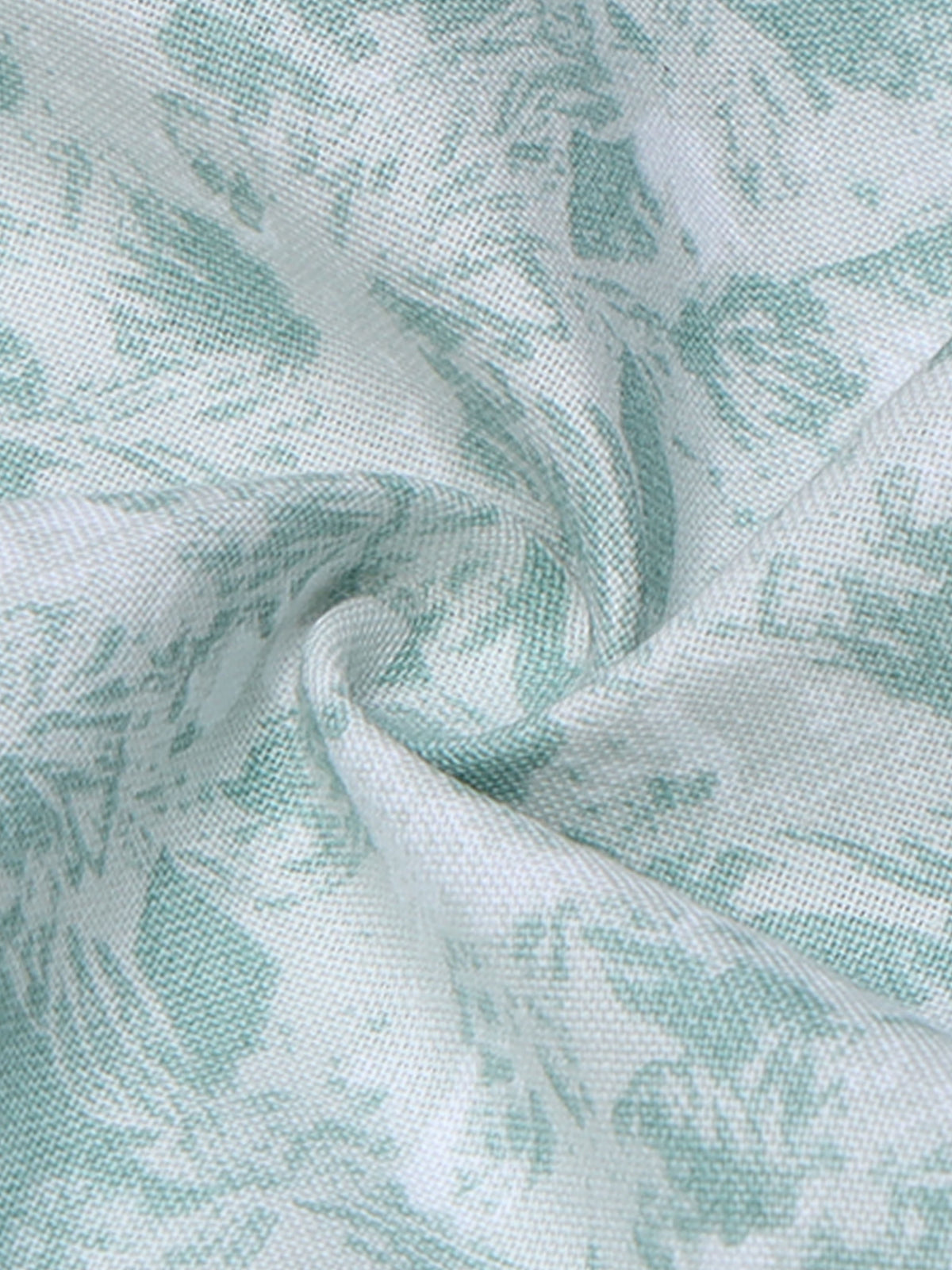 Men’s Sage Green Slim Fit Floral Printed Casual Shirt
