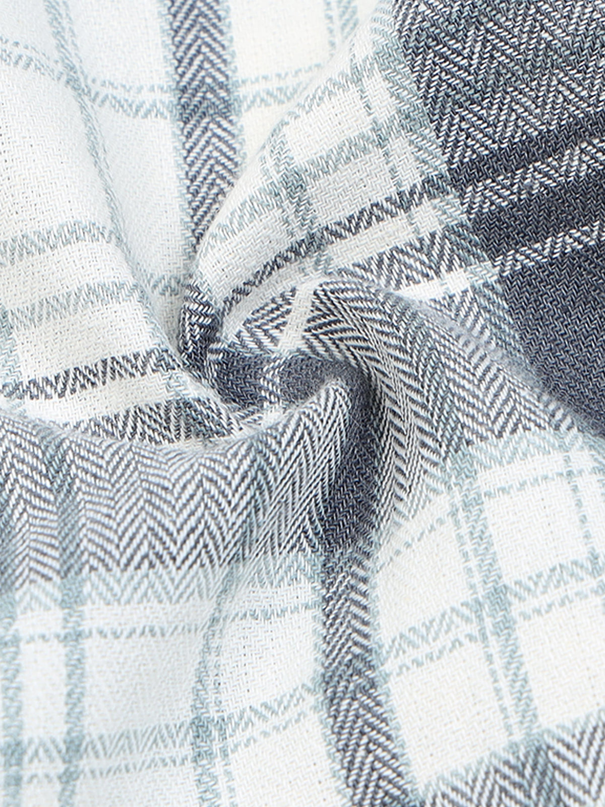 Men Grey & White Slim Fit Checked Casual Shirt
