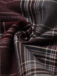 Men Maroon Slim Fit Plaid Check Full Sleeve Casual Shirt