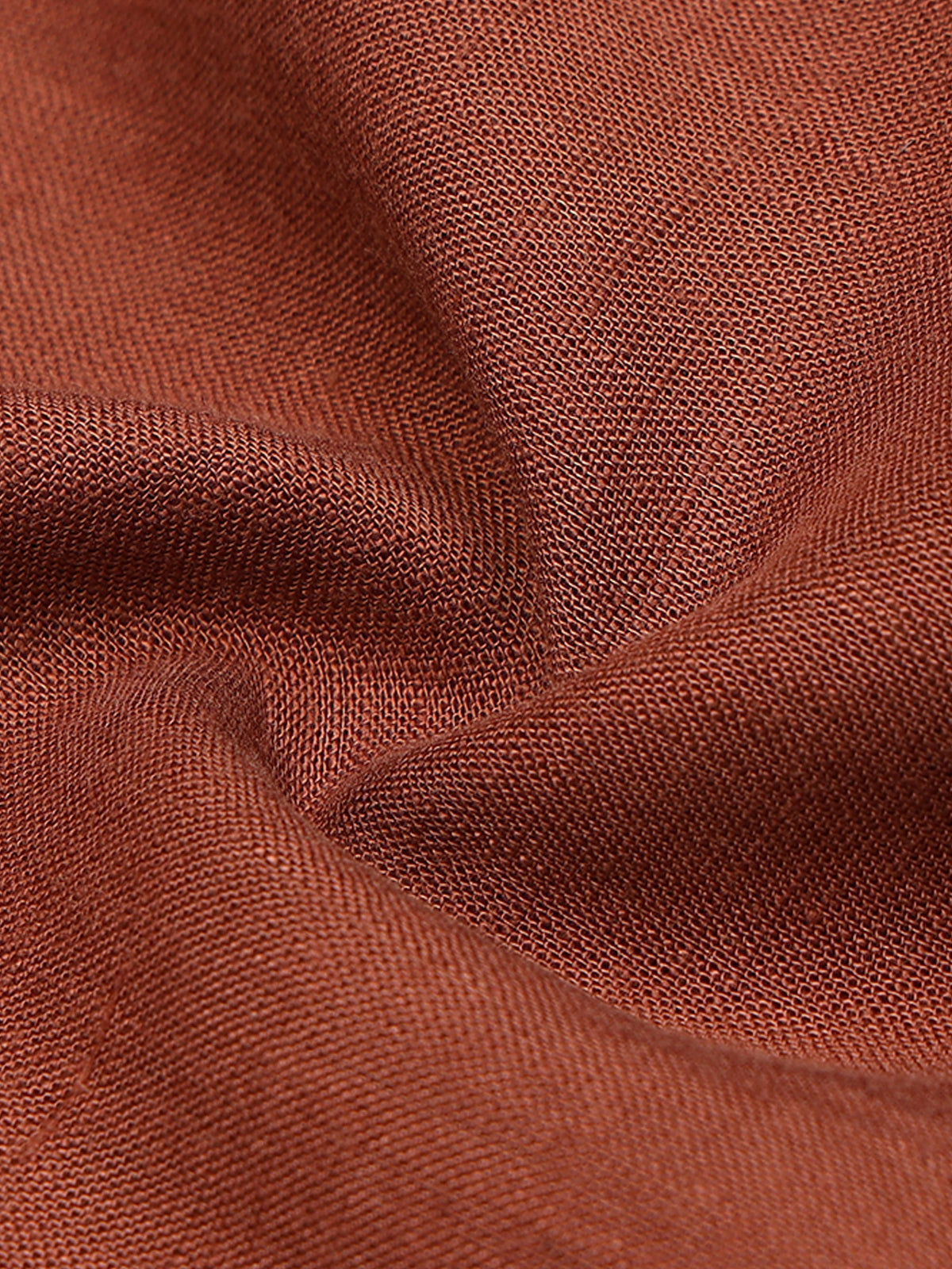 Men Brown Slim Fit Solid Linen Texture Casual Kurta Shirt