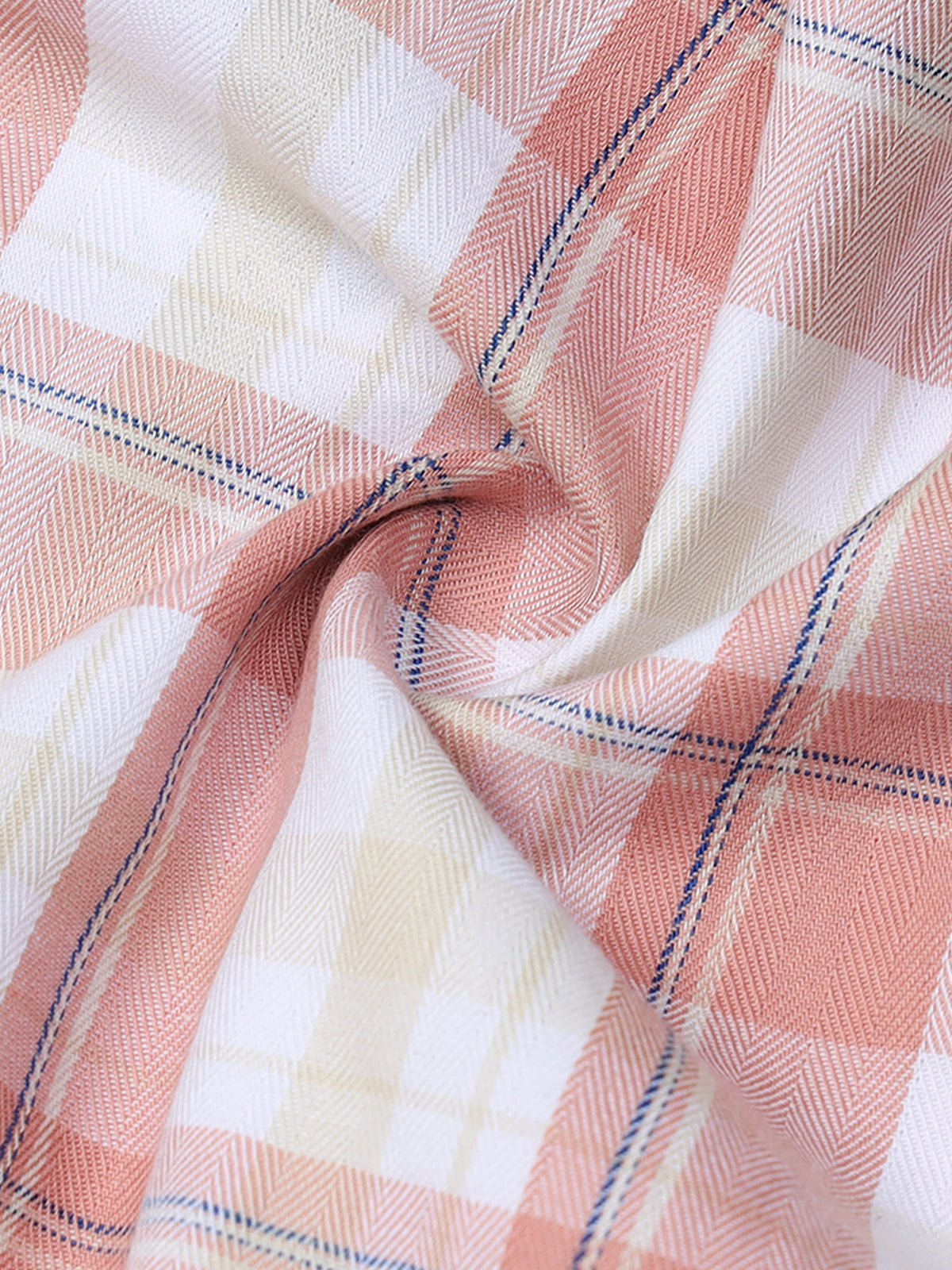Men Peach Slim Fit Tartan checkered Casual Shirt