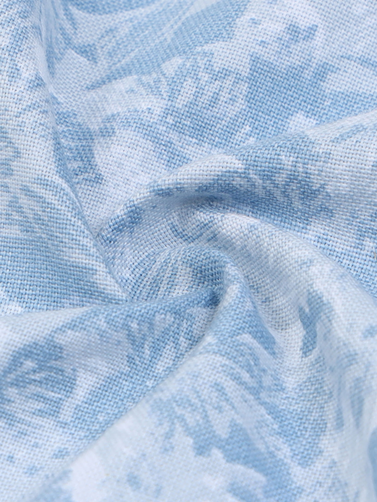Men’s Sky Blue Slim Fit Floral Printed Casual Shirt