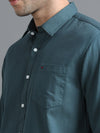 Men Dark Green Slim Fit Solid Full Sleeve Casual Shirt