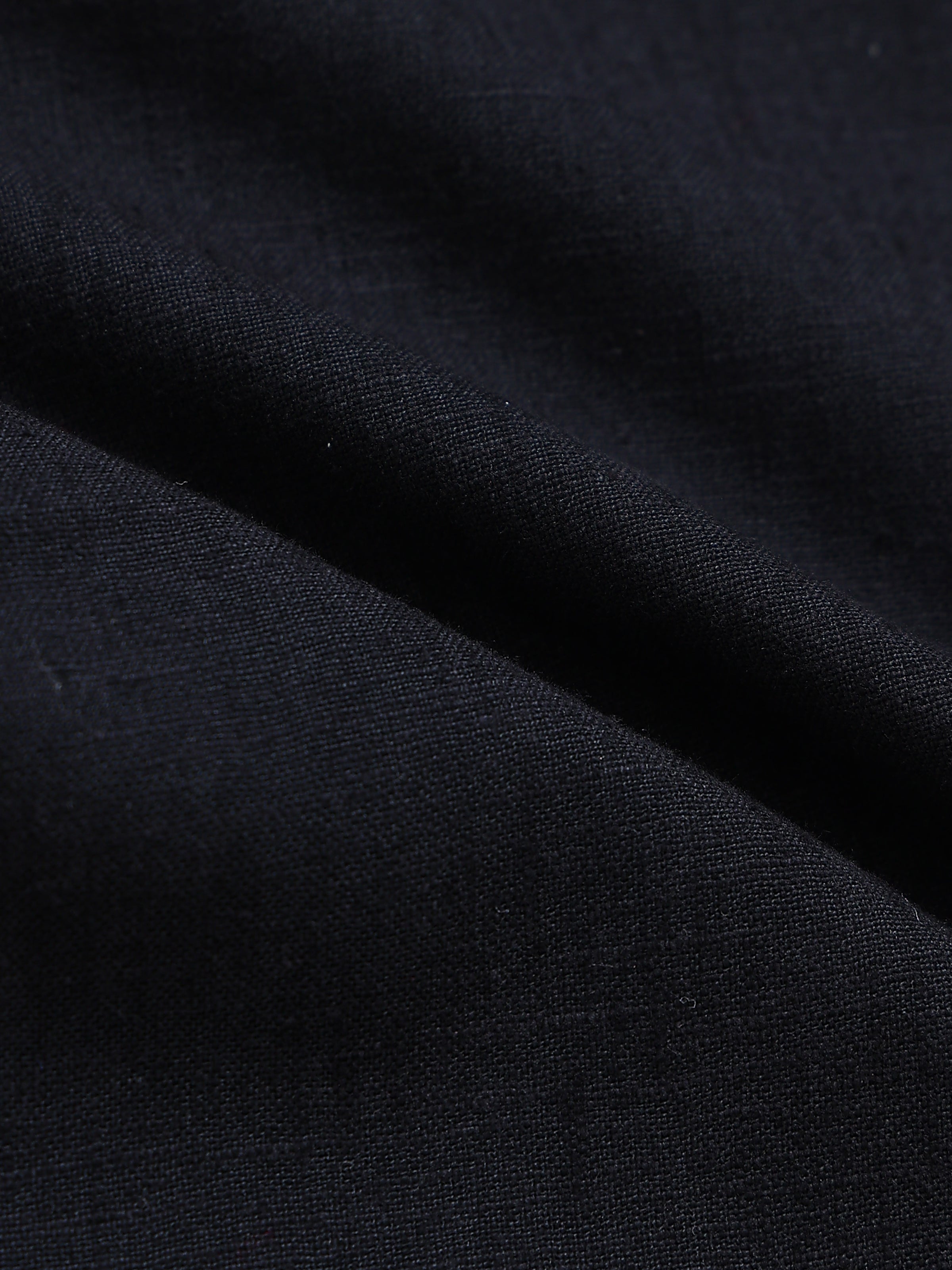 Men's Black Drift Fit Linen Trousers | Solid Design | Contemporary Fit | Smart-Casual & Office Wear