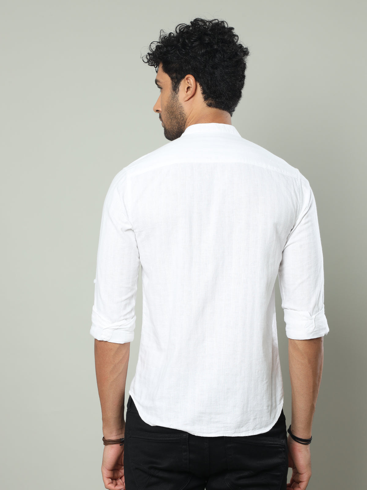 Men's White Slim Fit Full Sleeve Solid Casual Kurta Shirts