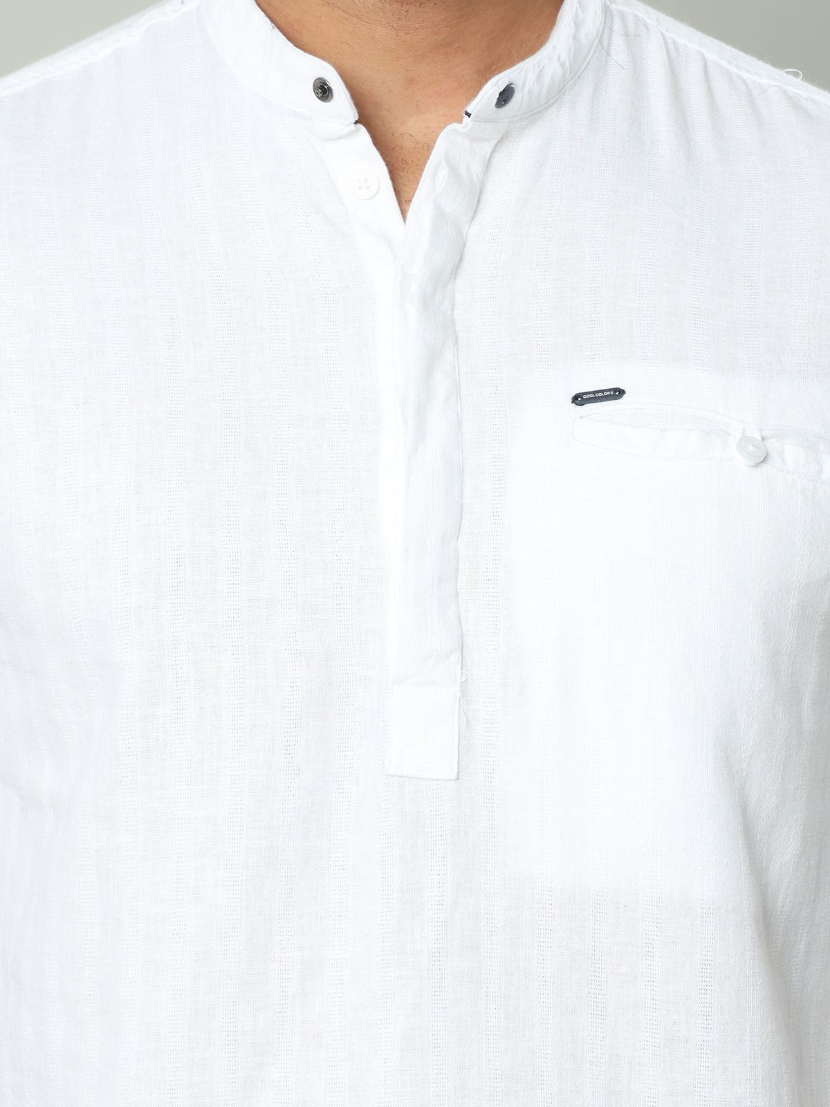 Shop Men's White Slim Fit Full Sleeve Solid Casual Kurta Shirts Online.