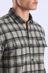 Black Checks Slim Fit Full Sleeve Shirt