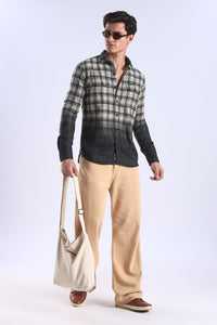 Black Checks Slim Fit Full Sleeve Shirt