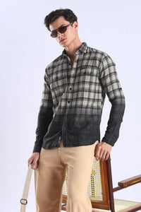 Black Checks Slim Fit Full Sleeve Shirt