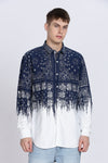 Navy Floral Print Slim Fit Full Sleeve Casual Shirt