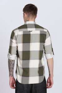 Black Tartan Checks Slim Fit Full Sleeve Shirt
