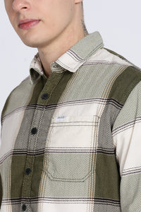 Black Tartan Checks Slim Fit Full Sleeve Shirt