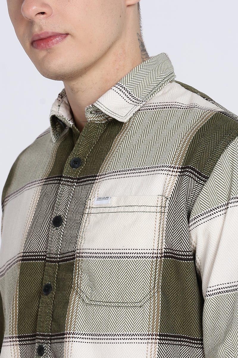 Black Tartan Checks Slim Fit Full Sleeve Shirt