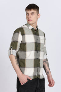 Black Tartan Checks Slim Fit Full Sleeve Shirt