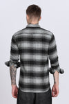 Black Plaid Checked Slim Fit Full Sleeve Shirt