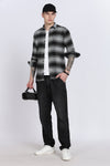 Black Plaid Checked Slim Fit Full Sleeve Shirt