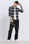 Black Plaid Checked Slim Fit Full Sleeve Shirt