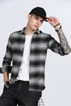 Black Plaid Checked Slim Fit Full Sleeve Shirt