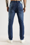 Men Mid Blue Solid Ankle Fit Stretchable Denim Jeans