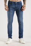 Men Blue Solid Ankle Fit Stretchable Denim Jeans
