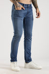 Men Blue Solid Ankle Fit Stretchable Denim Jeans