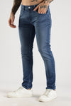 Men Blue Solid Ankle Fit Stretchable Denim Jeans