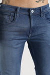 Men Blue Solid Ankle Fit Stretchable Denim Jeans