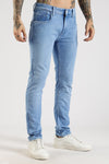 Men Sky Solid Ankle Fit Stretchable Denim Jeans