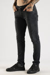 Men Faded Sea Black  Ankle Fit Stretchable Denim Jeans