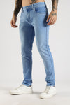 Men Sky Solid Ankle Fit Stretchable Denim Jeans