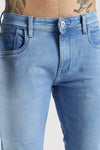Men Sky Solid Ankle Fit Stretchable Denim Jeans