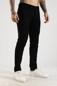 Men Black Solid Ankle Fit Stretchable Denim Jeans