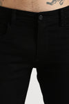 Men Black Solid Ankle Fit Stretchable Denim Jeans