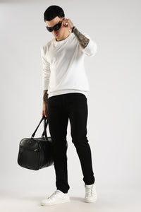 Men Black Solid Ankle Fit Stretchable Denim Jeans