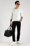 Men Black Solid Ankle Fit Stretchable Denim Jeans